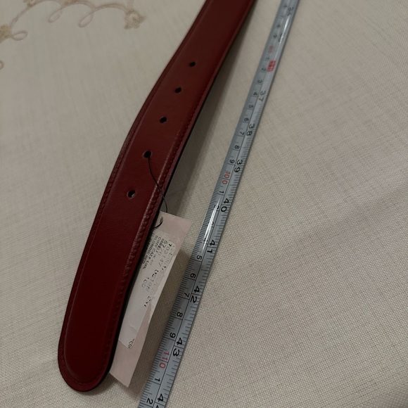 Gucci Red Leather Belt with Silver Buckle main image 5
